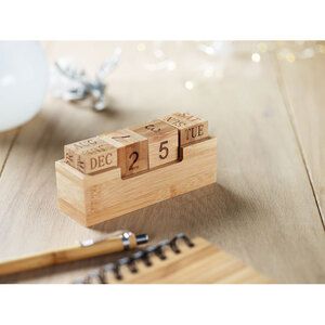 KARENDA Eco-Friendly Perpetual Bamboo Desk Calendar - GiftRetail MO9404