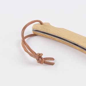 Claps 86035 - Kapesní Nůž z Oceli a Bambusu s Koženým Poutkem