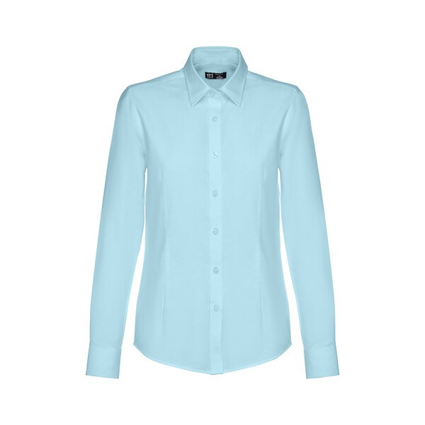 TH Clothes 30154 - Women's long-sleeved oxford shirt with pearl coloured buttons