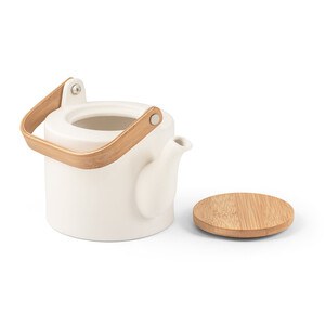 700 mL ceramic teapot with bamboo lid - Egotier 94255