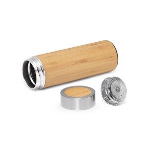 Bamboo and stainless steel (90% recycled) thermal bottle 430 mL - Egotier 94683