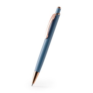 PERLA Push ball pen with matt metal structure with copper finish details