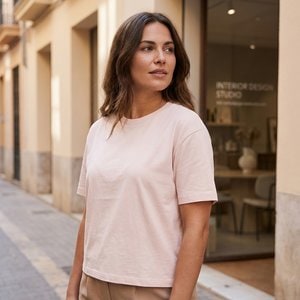 BUILD YOUR BRAND BY211 - Women's Oversized Cotton Casual Tee