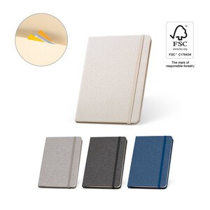 A5 notebook in recycled polyester (100% rPET) with lined sheets - Egotier 93276