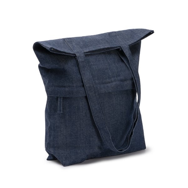 KIRK Bag made of recycled denim fabric with front zip pocket