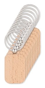 Balení 100 ks GiftRetail MO9774 - POTY WOOD Dřevěný přívěsek obdelníkový